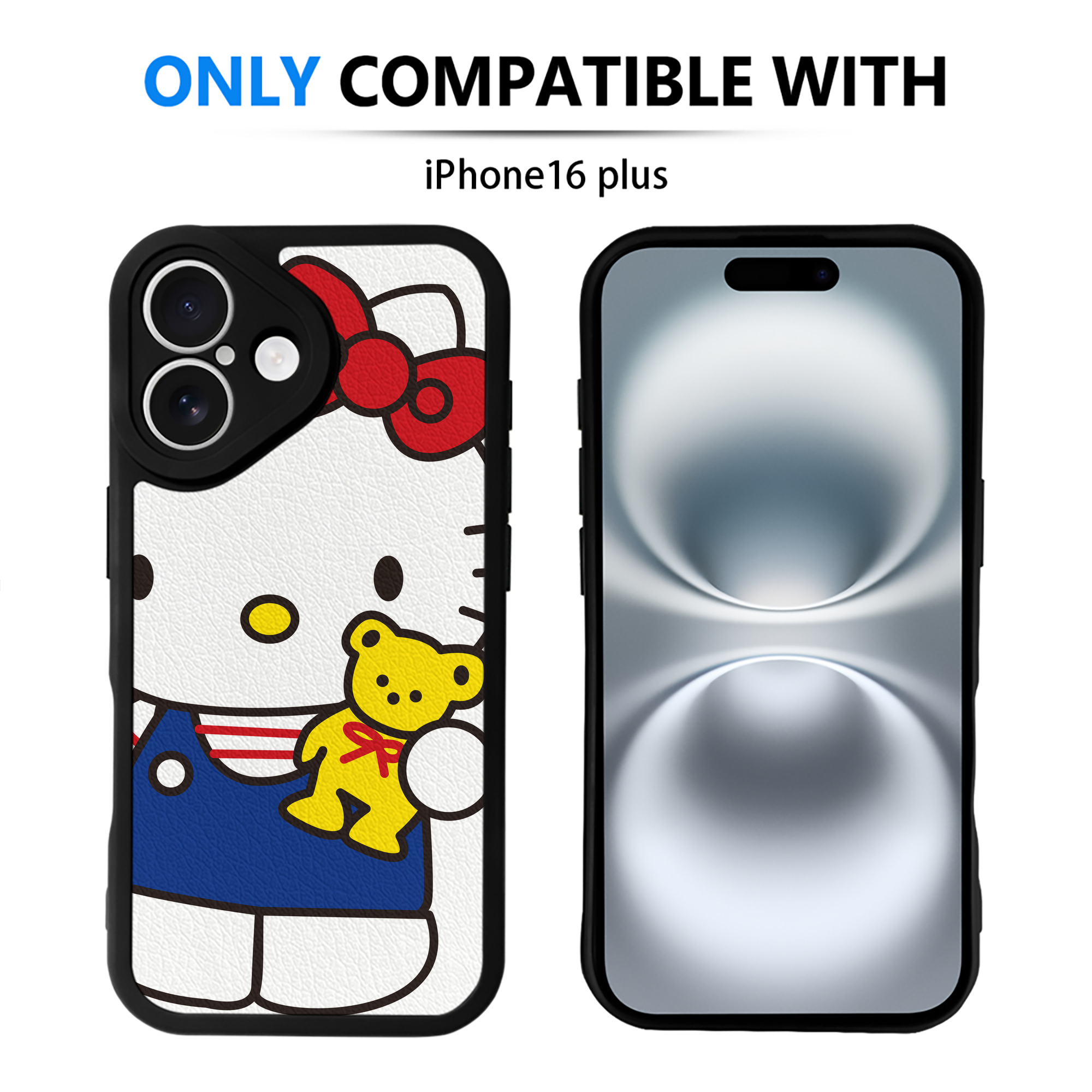 （画像用） Hello Kitty ハローキティ 【iPhone 16シリーズ対応】シリコンスマホケース（レザー調） 材質：シリコン